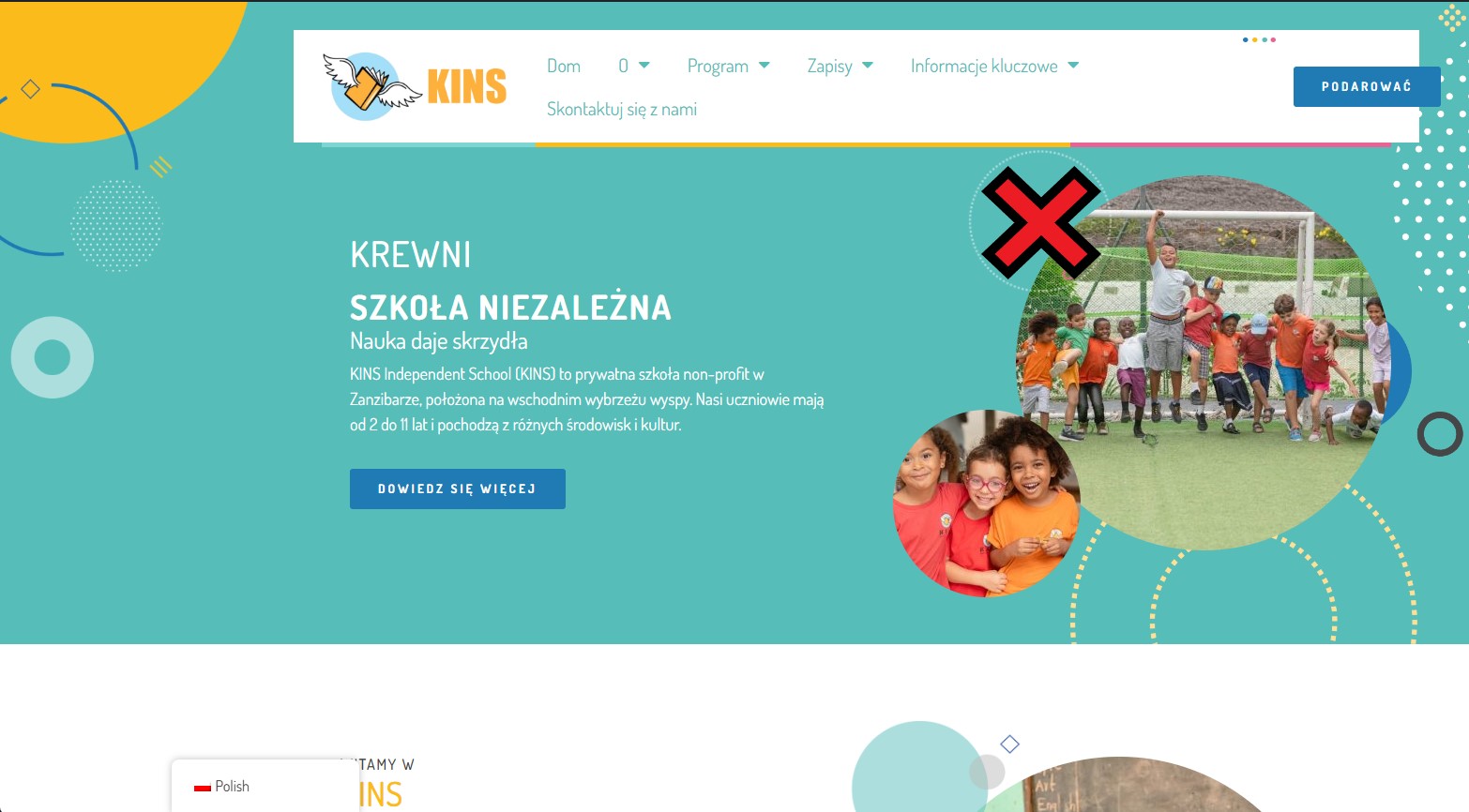 Simply It Tanzania multilingual SEO website for KINS school in Polish