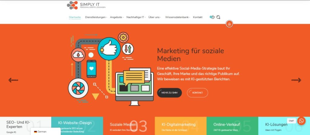 Simply IT Tanzania website with multilingual SEO shown in German