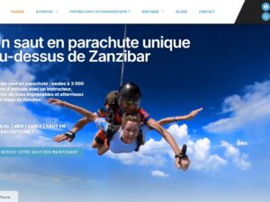 Multilingual website Skydive Zanzibar in French